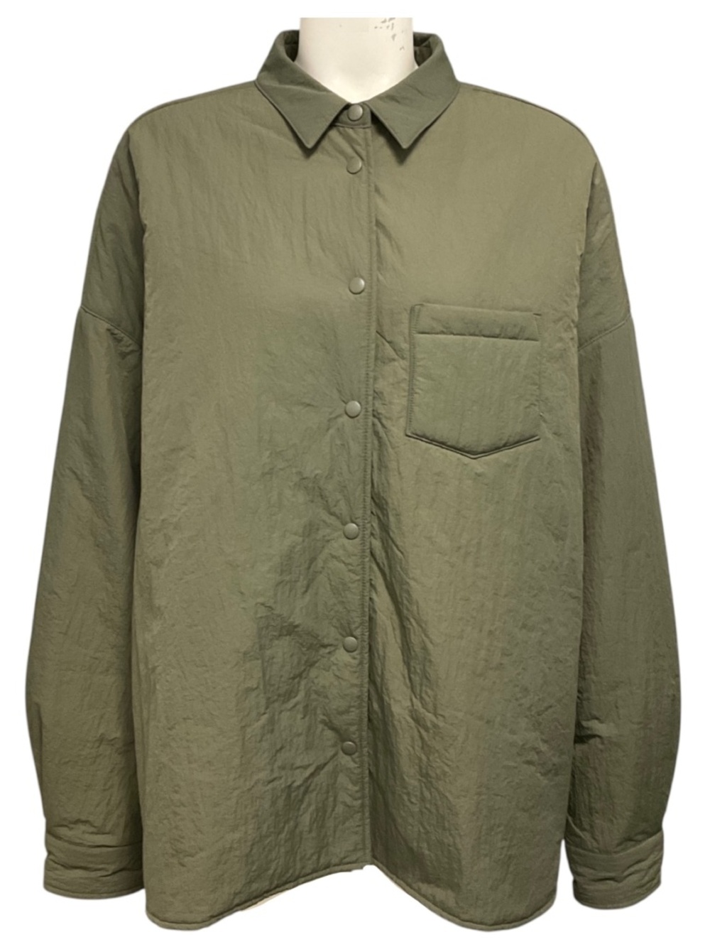 THE FRANKIE SHOP OLIVE GREEN NYLON UTILITY JACKET